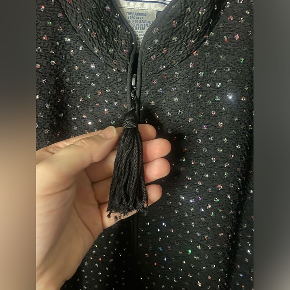Jessica Howard vintage sparkly jacket with tassel zipper pull - Picture 2 of 8